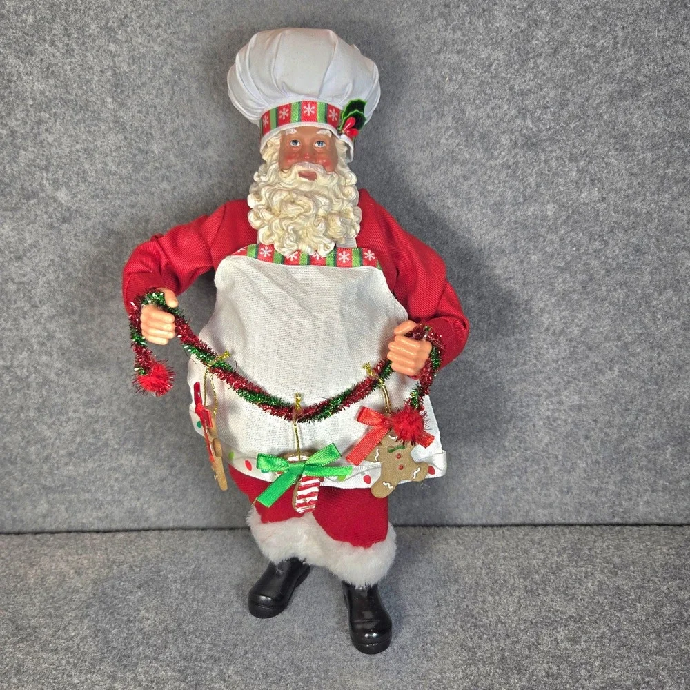 Chef Santa Claus 11 Inch Figurine Christmas Kitchen Decor Gingerbread Garland